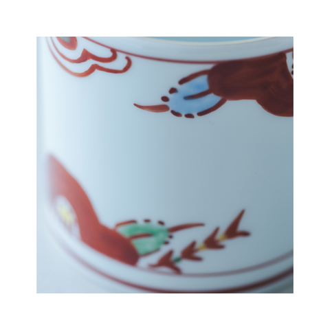 大隅茶全オリジナルの有田焼 冷茶茶器 ”椿”|大隅茶全 × 渓山窯