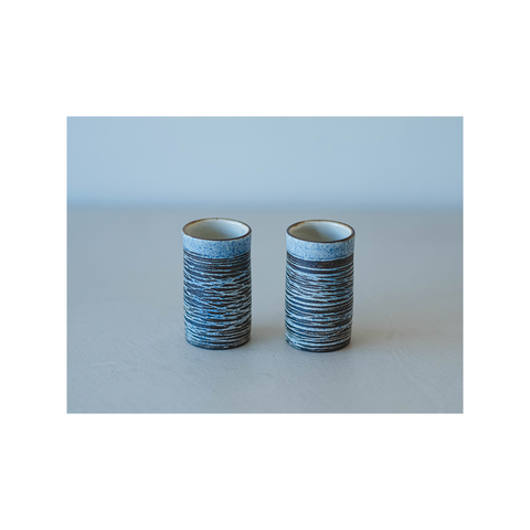 陶器|縞筒杯 / 池下直人【陶房風楽】