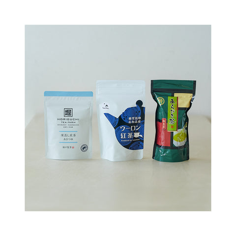 【特別価格】 KINOSHITA3点セット|カクホリ深蒸し煎茶あさつゆ・ウーロン紅茶ティーバッグ・新挽茶ステック20本入り