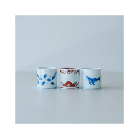 大隅茶全オリジナルの有田焼 冷茶茶器 ”椿”｜大隅茶全 × 渓山窯